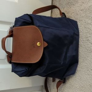 Longchamp Navy Blue Le Pliage mini backpack